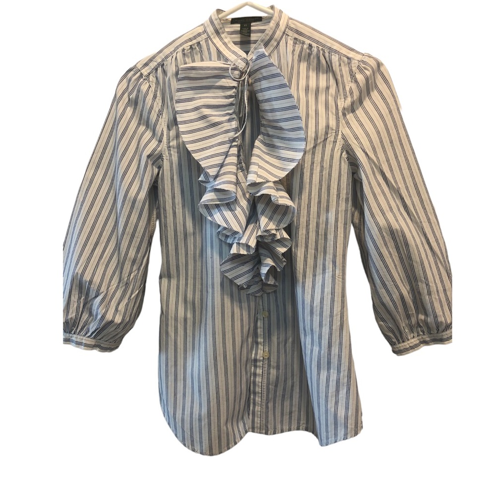 LRL Lauren Ralph Lauren Ruffle Button Down